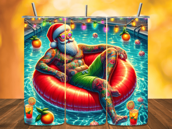 Download Santa Claus Pool Tumbler Wrap - Pool tumbler Collection