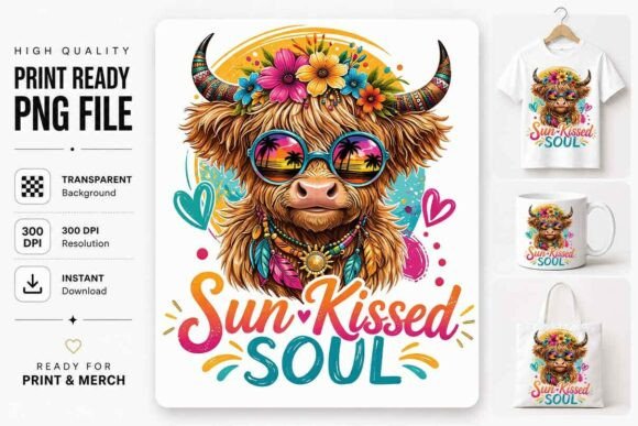 Download Boho Highland Cow Design PNG - Highland cow design Collection