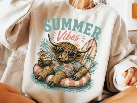 Download Summer Vibes Png, Highland Cow Design - Highland cow design Collection
