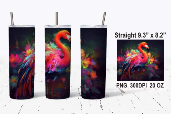 Download Colorful Flamingo Tumbler Wrap PNG - Premium Resources