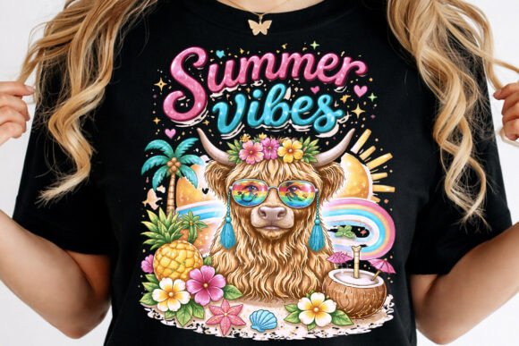 Download Summer Vibes Png, Highland Cow Design - Highland cow design Collection