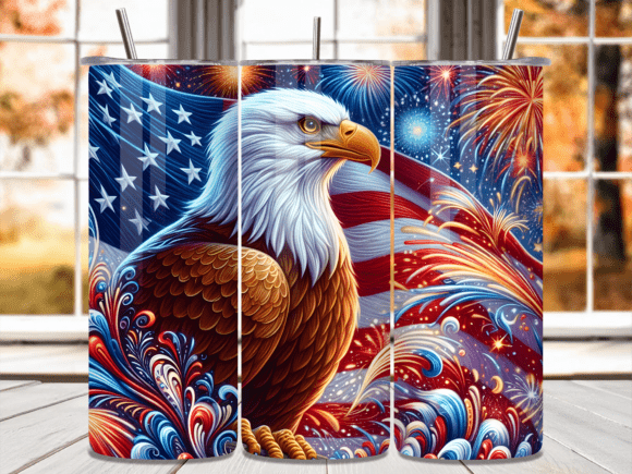 Download American Flag Fireworks Tumbler Wrap - Premium Bundle