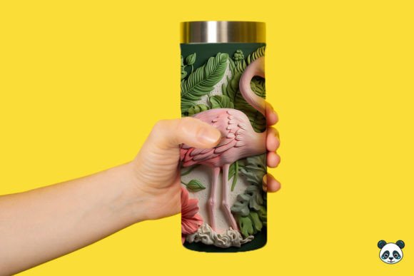 Download 3D Flamingo Tumbler Wrap PNG - Premium Resources